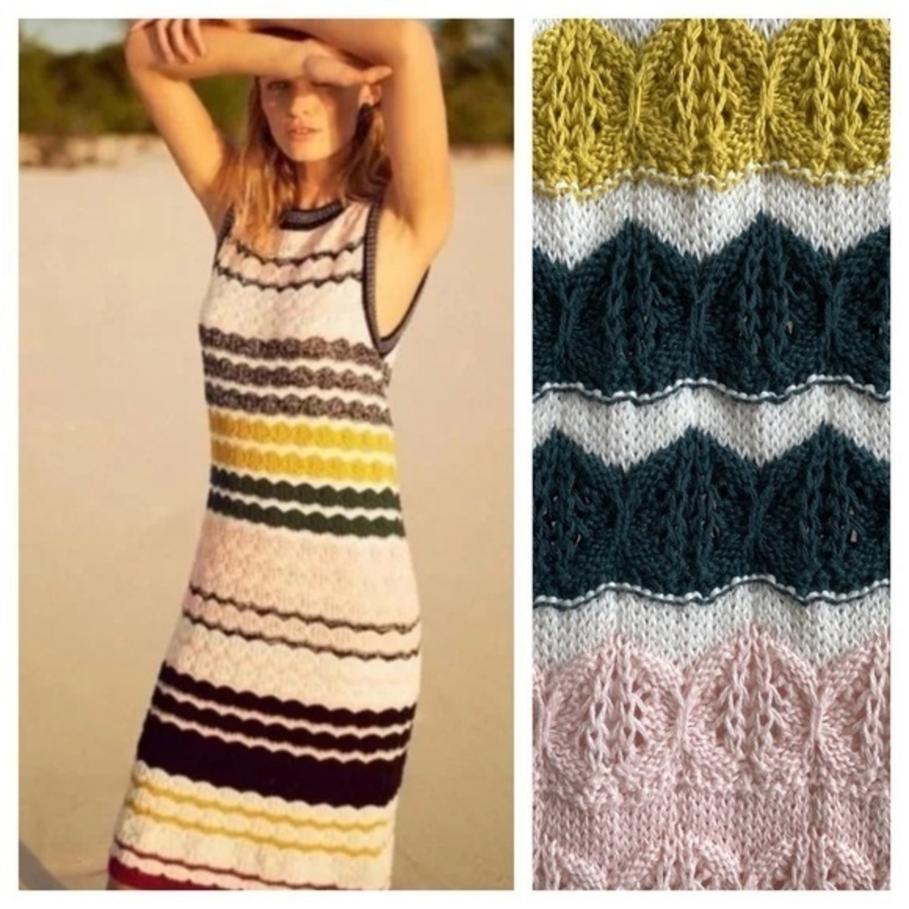 Anthropologie Akemi + Kin Knit Chevron Sleeveless April Dress Large